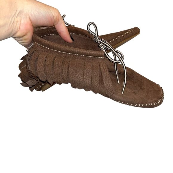 Jeffrey Campbell Anthropologie Tahiti mocha brown suede leather moccasin… - Picture 2 of 7